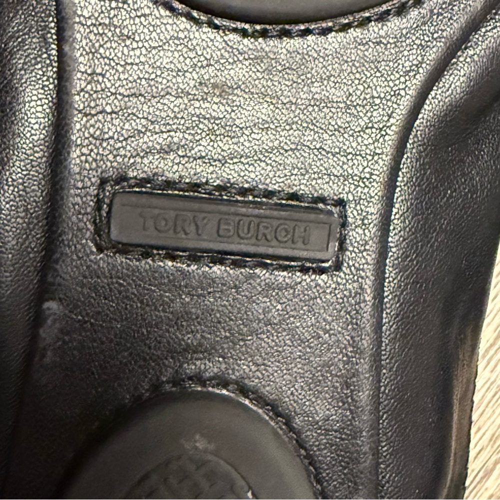 Tory Burch Minnie Reva Black Leather Ballet Flats 6.5 - Picture 6 of 10